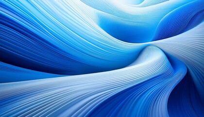 Wall Mural - a contemporary blue and white abstract scene with smooth flowing curves and vibrant color gradients creating a visually soothing effect