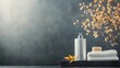 © Natthachai S. - Relaxing spa treatment home environment product display minimalist style soft lighting serenity and wellness