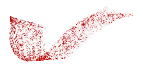 Red crayon brush stroke isolated on transparent background