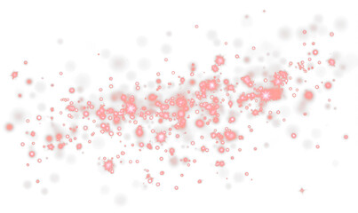 Wall Mural - Red Sparkling Particles and Glittering Lights Overlay Isolate on Transparent Background, cutout, png