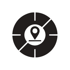 Poster - Geotargeting concept icon with a location pin in a crosshair for navigation and destination search