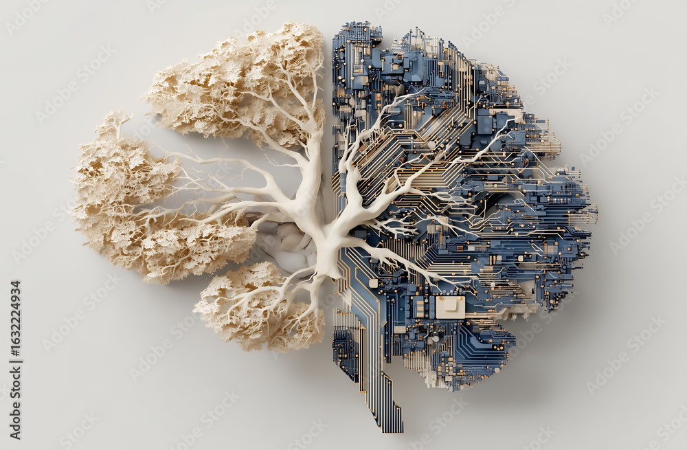 Electrical Tree Brain Conceptual Brain Illustration Showing Organic Tree Structure On Left ...