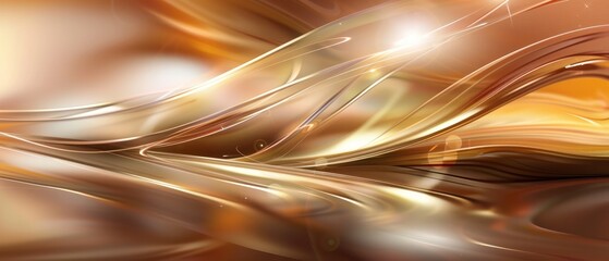 Wall Mural - Wave orange yellow thin light reflection curve bend futuristic wallpaper.