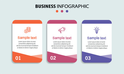Wall Mural - modern business infographic template with 3 options or steps