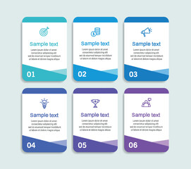 Wall Mural - business vector infographic design template with icons and 6 options or steps. can be used for proce