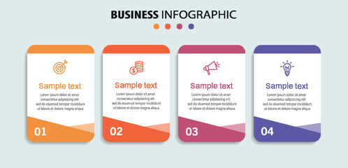 Wall Mural - business infographic design template with 4 options, steps or processes. can be used for workflow la