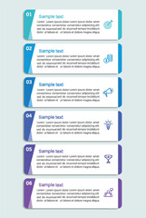 Wall Mural - business vector infographic design template with icons and 6 options or steps. can be used for proce