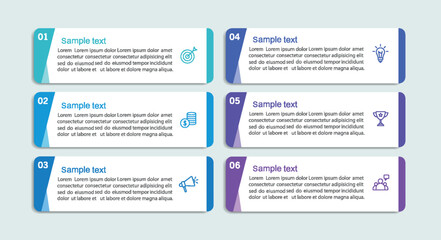 Wall Mural - business vector infographic design template with icons and 6 options or steps. can be used for proce