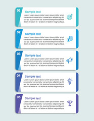 Wall Mural - business infographic template with 5 options or steps. can be used for workflow layout, diagram, ann