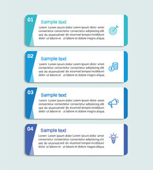 Wall Mural - business infographic design template with 4 options, steps or processes. can be used for workflow la