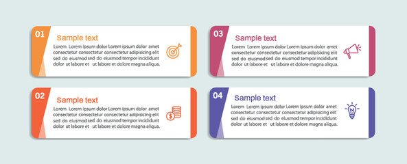 Wall Mural - business infographic design template with 4 options, steps or processes. can be used for workflow la