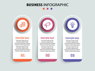 Wall Mural - modern business infographic template with 3 options or steps