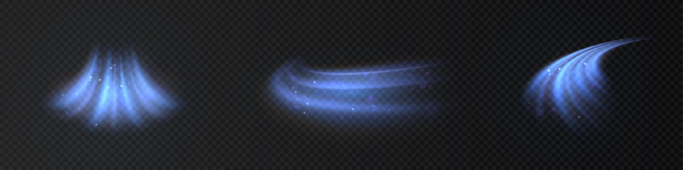 Wall Mural - cold air light streams. bright light effect on a dark background for effects in air conditioning and
