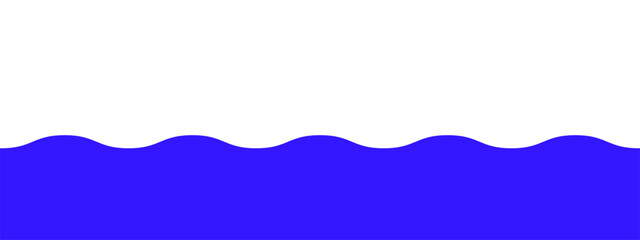 Wall Mural - Separator footer, blue wave modern divider shape for bottom of the website page