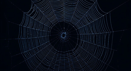 Dew Drops on a Detailed Spider Web