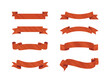 © Masud - Collection of red ribbon banners and labels in flat design style ideal for decoration or promotional purposes