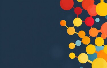 Poster - A blue background with a bunch of dots in the middle. The dots are connected to each other in a way that they form a line. The image has a futuristic and abstract feel to it