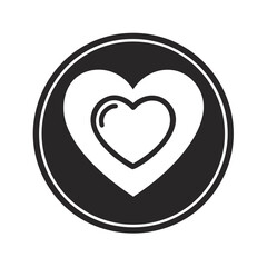 Poster - Simple heart icon vector illustration. Love and romance symbol in a round frame.