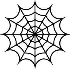 halloween spider web silhouette on white backgroun 