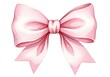 © Eva - Detailed illustration of a delicate pink ribbon bow.