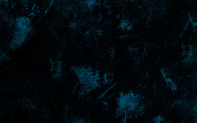 Wall Mural - Abstract black background with grunge texture. Blue powder explosion on black background. Grungy dark canvas. Grunge background with space for text.