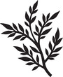© amazing art vector - Silhouette of a Leafy Plant Branch