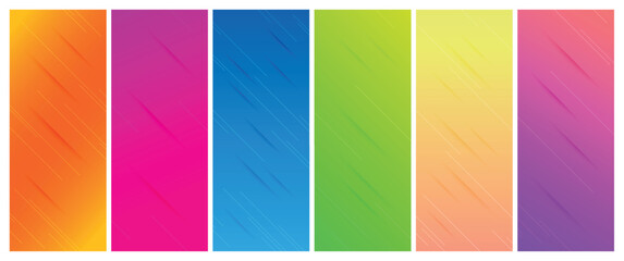 Set of abstract gradient backgrounds with lines