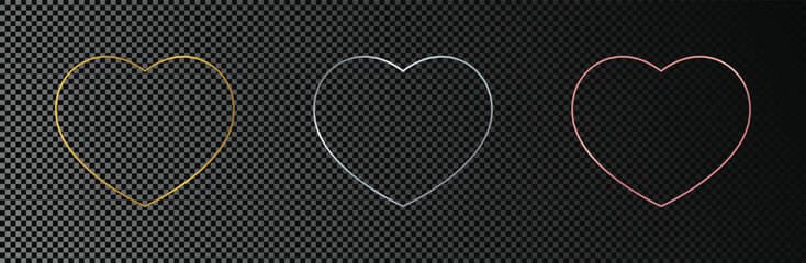 Poster - Set of three heart shape frames