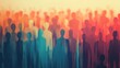 © tomz - Abstract representation of a crowd, blending colors to depict unity and diversity.