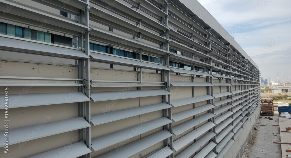 Modern building facade with louvers Stock Photo | Adobe Stock