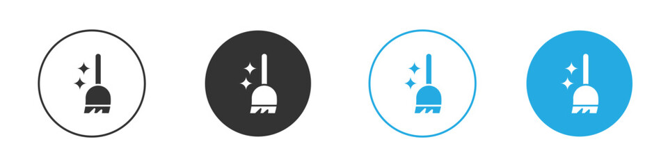 Sweeping icon in editable flat vector in black and white