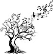 © juany - arbol que se abre y libera notas musicales