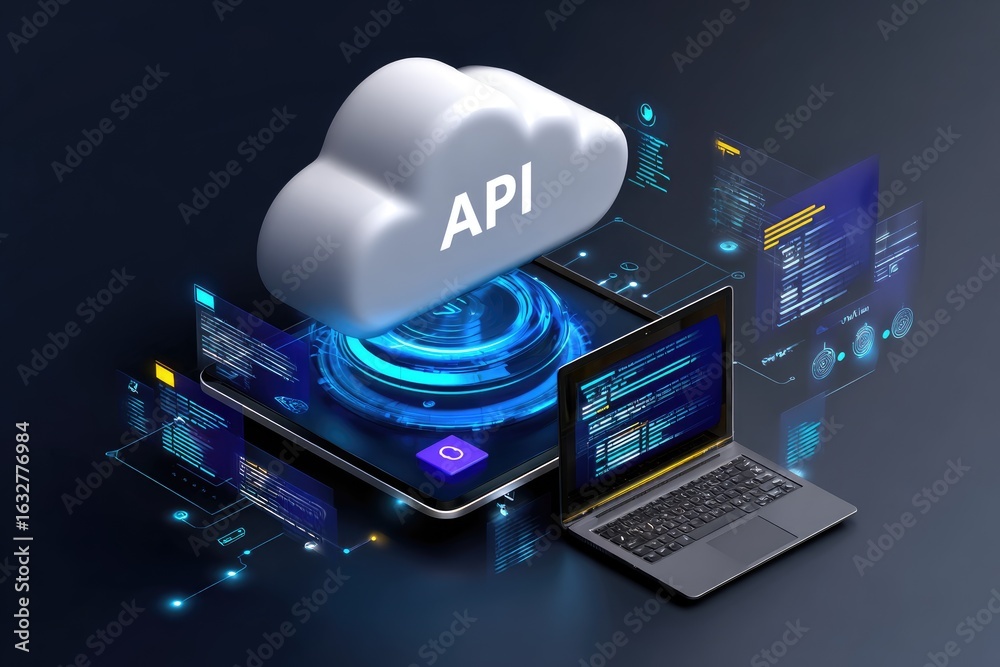 Ilustración de Stock Application interface model: program link, input ...