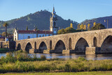 Church of Santo Antonio da Torre Velha and Roman bridge in Ponte de Lima, small town in historical Minho Province, Portugal