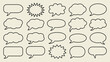 © Art by Redu - Collection of hand drawn speech bubbles and comic thought clouds, simple outline set for dialogue, messages, and text design