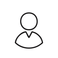Aufkleber - minimalist person icon outline. universal user profile avatar symbol. simple graphic for account and