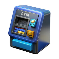 Poster - 3d atm machine isolated on transparent background