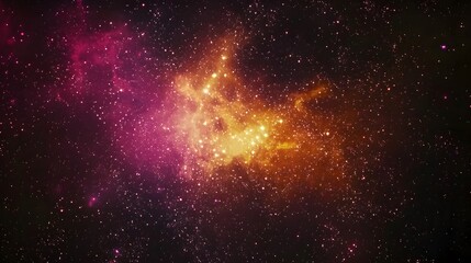 Wall Mural - Colorful nebulae with scattered stars in deep space.