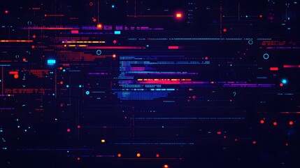 Abstract digital network graphic with vibrant colors.