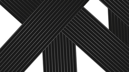 Poster - Abstract linear background with overlapping diagonal and horizontal lines. Abstract black background with diagonal lines.