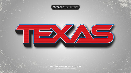 Wall Mural - Texas editable text effect with modern style design