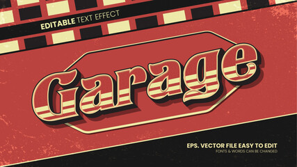 Wall Mural - Garage editable text effect , vintage text style