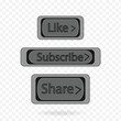 © Surkhab Ahmad - Like subscribe and share flat buttons vector illustration on transparent background
