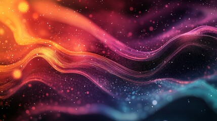 Wall Mural - Abstract digital wave background with flowing futuristic lines and dynamic particle effects in vibrant colors, creative high-resolution wallpaper design for modern technology, information systems, and