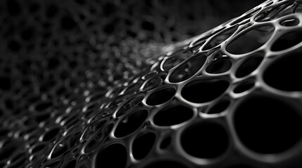 Abstract organic cellular structure in translucent silver network