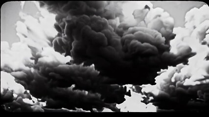 Wall Mural - Watch in dramatic black and white 4K resolution as heavy storm clouds gather and roll across the sky in this powerful retro styled time lapse ideal for dramatic storytelling and moody backgrounds