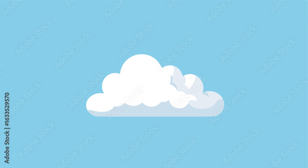 Stylized white cloud on light blue background