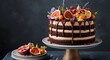 © NOR - Chocolate cake with fresh fruit arrangement