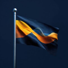 Flag waving, dark blue background, design, symbol, national, identity, graphic, illustration, digital art, website