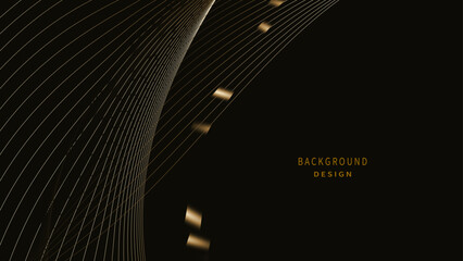 Wall Mural - Black background with golden frames
